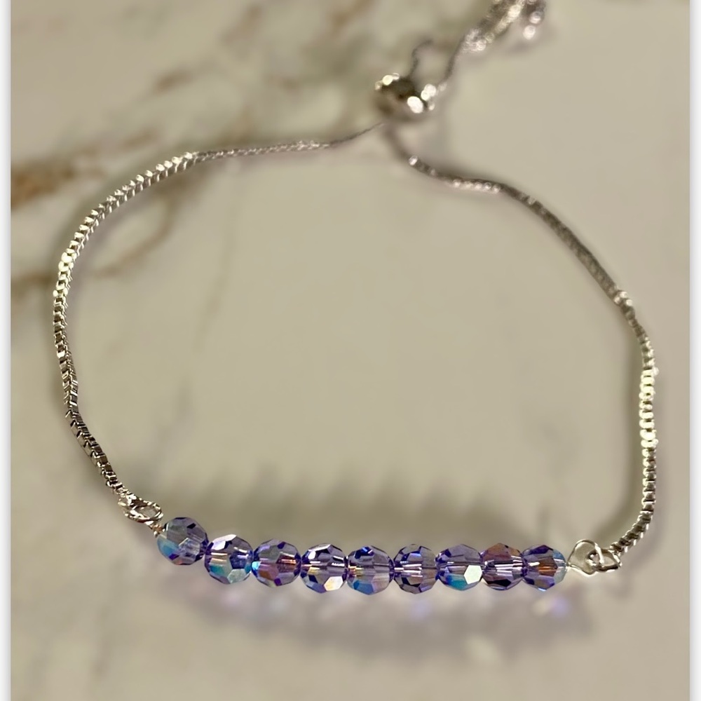 Tanzanite Swarovski crystal bracelet sparkly - Picture 2 of 4